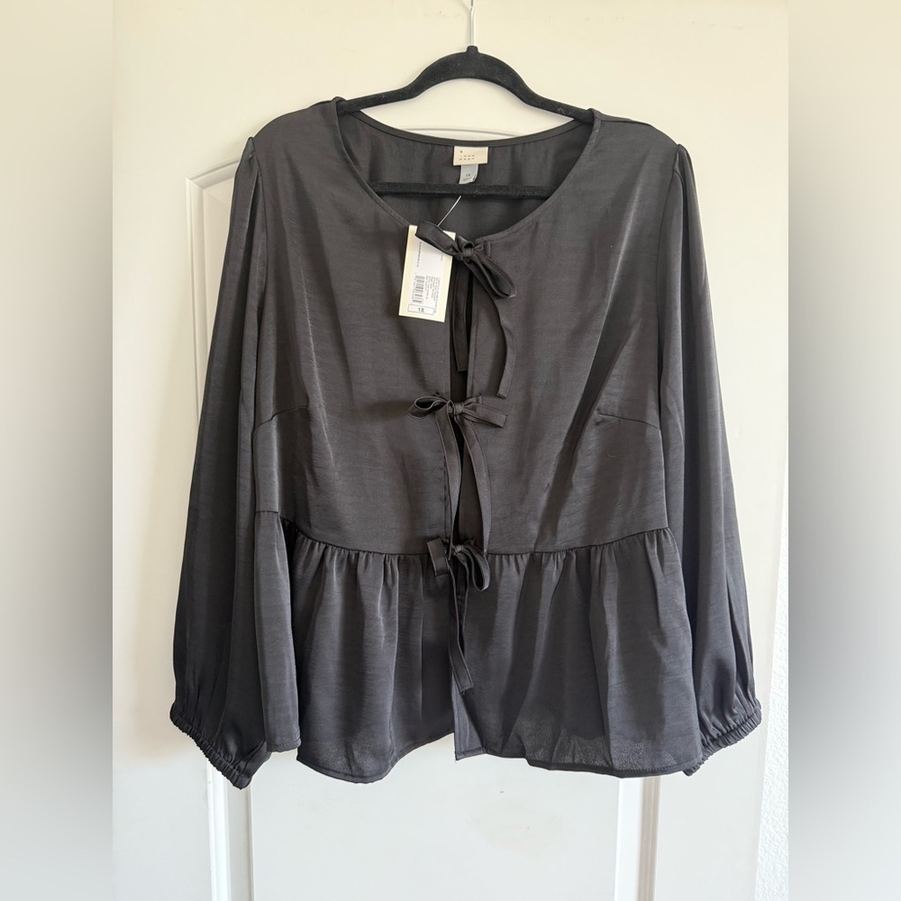 A New Day Sating Tie Blouse